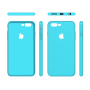 Тонкий чехол-накладка для iPhone 7 Plus /8 Plus с вырезом под яблоко Бирюзовый