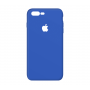Тонкий чехол-накладка для iPhone 7 Plus /8 Plus с вырезом под яблоко Синий