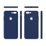 Тонкий чехол-накладка для iPhone 7 Plus /8 Plus с вырезом под яблоко Темно-синий