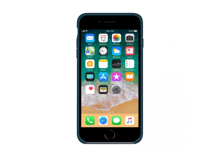 Силиконовый чехол Apple Silicone Case Cosmos Blue (Зелено-синий) для iPhone 6/6s (копия)