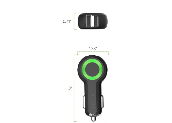 Автомобильное зарядное устройство iOttie RapidVOLT Max Dual Port USB Car Charger Black CHCRIO104BK