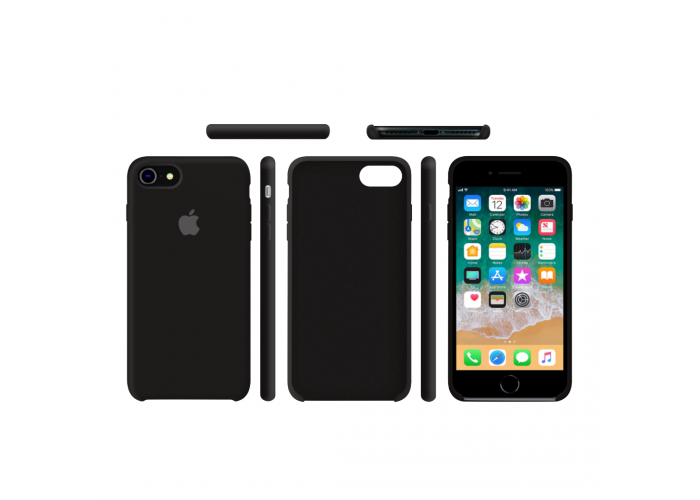 Силиконовый чехол Apple Silicone Case Black для iPhone 7/8 (копия)