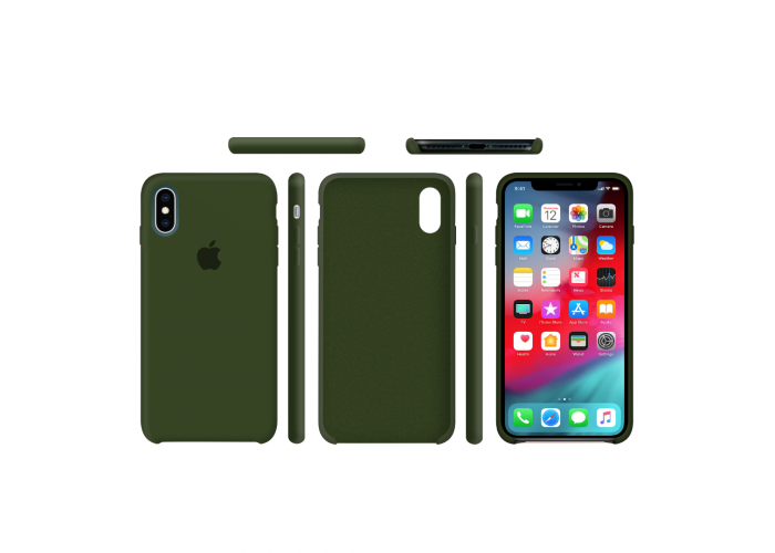 Силиконовый чехол Apple Silicone Case Virid (Темно-зеленый) для iPhone X / Xs