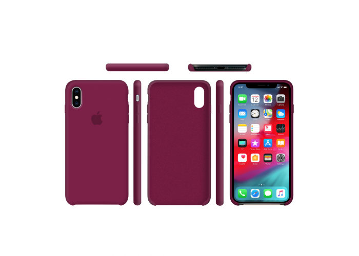 Силиконовый чехол Apple Silicone Case Rose Red для iPhone X /10 Xs/10s (копия)