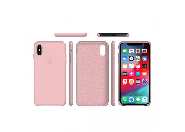 Силиконовый чехол Apple Silicone Case Light Pink (светло-розовый) для iPhone X /10 Xs/10s (копия)