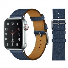 Кожаный ремешок Apple watch 42/44mm Hermès New Leather Midnight Blue (копия)