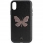 Кожаный чехол для iPhone X/Xs Luna Butterfly Case Black