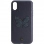 Кожаный чехол для iPhone X/Xs Luna Butterfly Case Blue