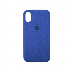 Стильный чехол Alcantara Full Cover Blue для iPhone X / Xs