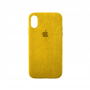 Стильный чехол Alcantara Full Cover Yellow для iPhone X / Xs
