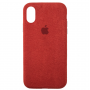 Стильный чехол Alcantara Full Cover Red для iPhone X / Xs