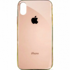 Чехол для iPhone X/Xs Glass Logo Case Gold (Золотистый)