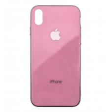 Чехол для iPhone X/Xs Glass Logo Case Pink (Розовый)