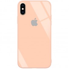 Чехол для iPhone X/Xs Glass Logo Case Rose Gold
