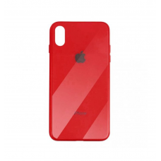 Чехол для iPhone X/Xs Glass Logo Case Red (Красный)