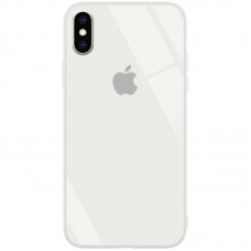 Чехол для iPhone X/Xs Glass Logo Case White (Белый)