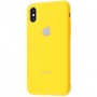 Чехол для iPhone X/Xs Glass Full Color Logo Case Yellow (Желтый)