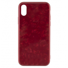 Чехол для iPhone X/Xs Marble Case Red (Красный)