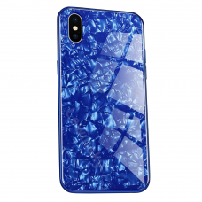 Чехол для iPhone X/Xs Marble Case Blue (Синий)