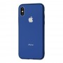 Чехол для iPhone X/Xs Glass Pastel Color Logo Blue