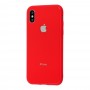 Чехол для iPhone X/Xs Glass Pastel Color Logo Red