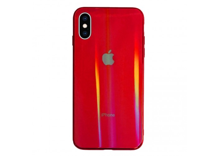 Чехол для iPhone X/Xs Glass Polaris Logo Red