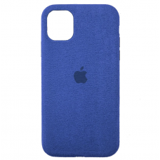 Стильный чехол Alcantara Full Cover Blue для iPhone 11