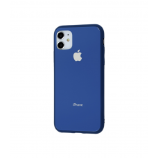 Чехол для iPhone 11 Glass Pastel Color Logo Blue
