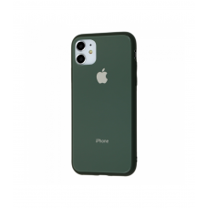 Чехол для iPhone 11 Glass Pastel Color Logo Forest Green