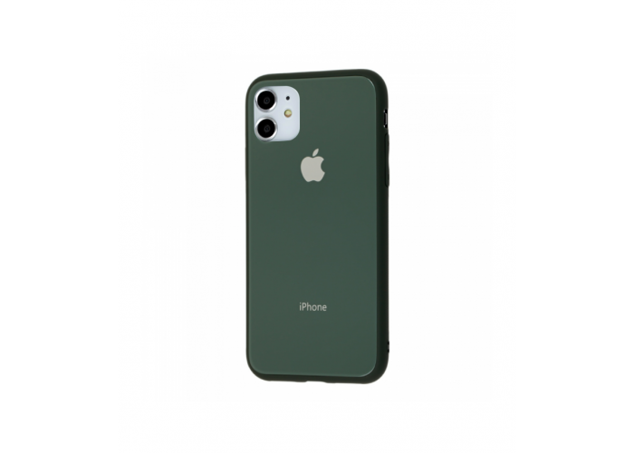 Чехол для iPhone 11 Glass Pastel Color Logo Forest Green