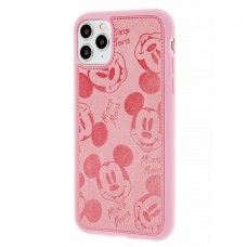 Чехол iPhone 11 Mickey Mouse Leather Pink