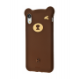 Коричневый силиконовый чехол Baseus Bear Case для iPhone Xr