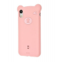 Розовый силиконовый чехол Baseus Bear Case для iPhone Xr