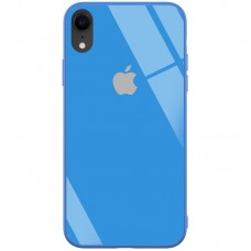 Чехол для iPhone Xr Glass Full Color Logo Case Blue (Голубой)