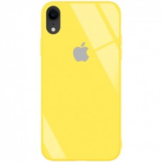 Чехол для iPhone Xr Glass Full Color Logo Case Yellow (Желтый)