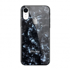 Стеклянный чехол Marble Черный для iPhone Xr
