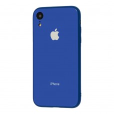 Чехол для iPhone Xr Glass Pastel Color Logo Blue