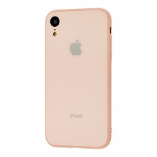 Чехол для iPhone Xr Glass Pastel Color Logo Pink Sand
