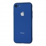 Чехол для iPhone 7/8 Glass Pastel Color Logo Blue