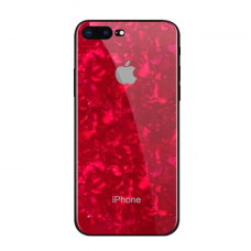 Стеклянный чехол Marble Красный для iPhone 7/8