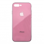 Чехол для iPhone 7 Plus/8 Plus Glass Logo Case Pink