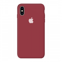 Силиконовый чехол Apple Silicone Case Deep Red для iPhone X/Xs с закрытым низом