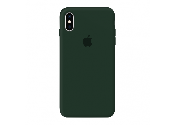 Силиконовый чехол Apple Silicone Case Forest Green для iPhone Xs Max с закрытым низом
