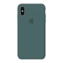 Силиконовый чехол Apple Silicone Case Pine Green для iPhone Xs Max с закрытым низом
