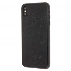 Чехол iPhone Xs Max Mickey Mouse Leather Black