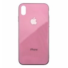 Чехол для iPhone Xs Max Glass Logo Case Pink