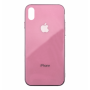 Чехол для iPhone Xs Max Glass Logo Case Pink