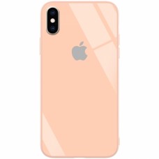 Чехол для iPhone Xs Max Glass Full Color Logo Case Pink