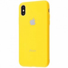 Чехол для iPhone Xs Max Glass Full Color Logo Case Yellow