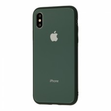 Чехол для iPhone Xs Max Glass Pastel Color Logo Forest Green